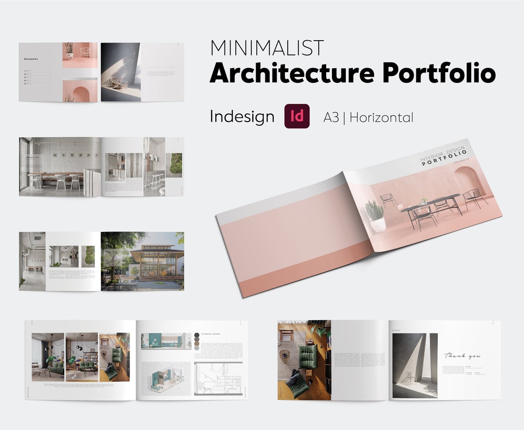 A3 Portfolio Template Indesign Architecture Portfolio Brochure
