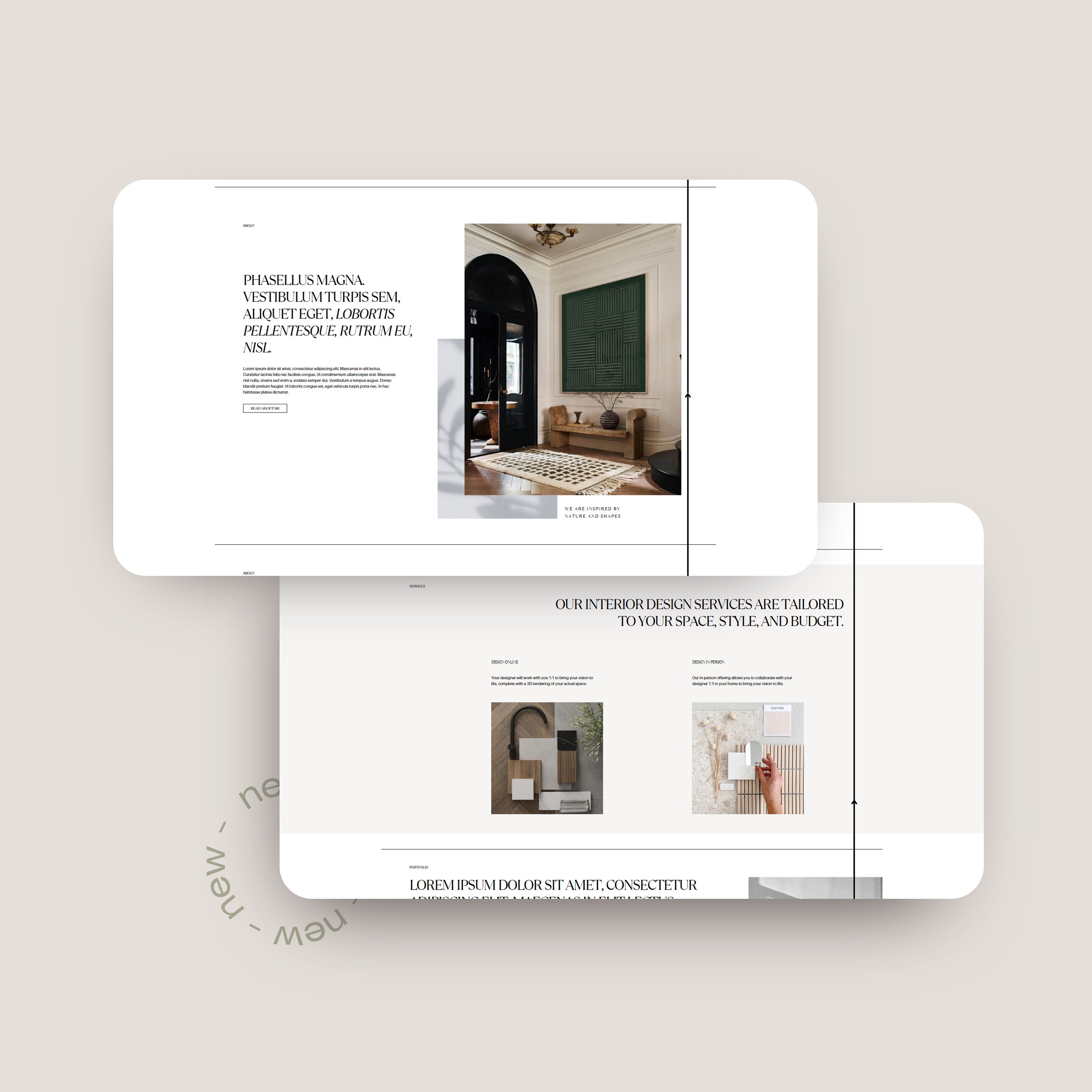 Interior Designer Website Template Canva | Aesthetic Website Template ...