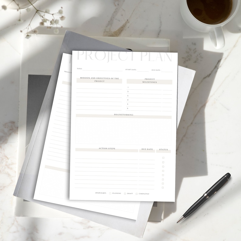 Project Planner Printable | Productivity Planner Task Tracker | A5, A4 ...