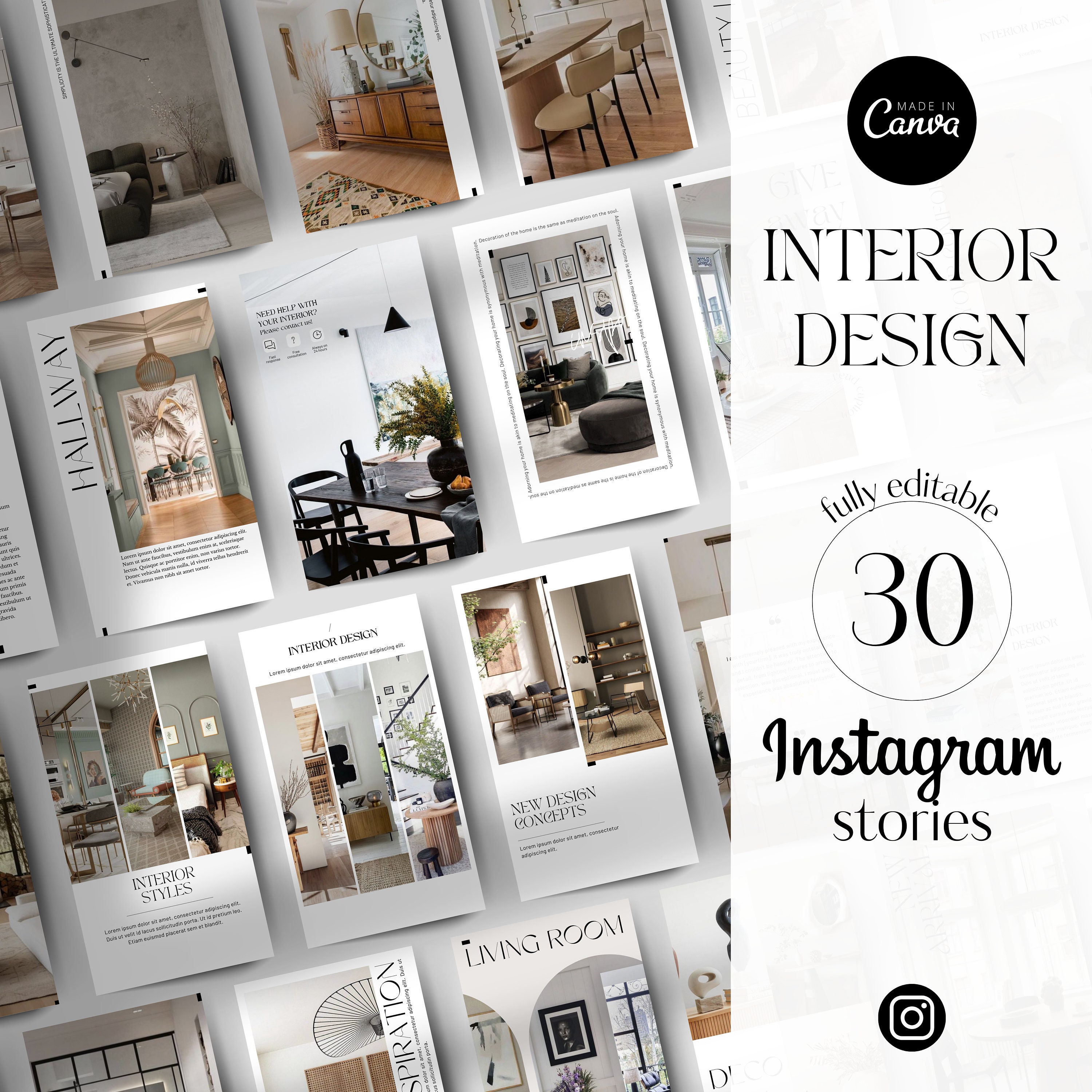 Interior Designers Instagram Story Template | Interior Design IG Story ...