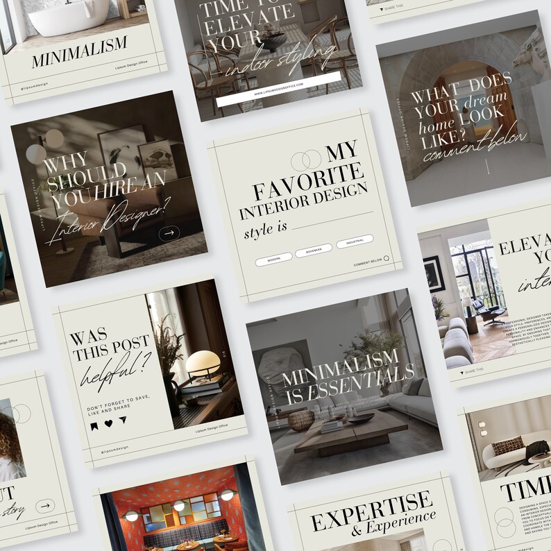 Interior Designers Instagram Post Template | Interior Design IG Post ...