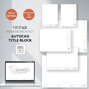Vintage Innenarchitekt Titelblock Vorlagen | Autocad Titelblock Vorlage | Autocad Layout Vorlage