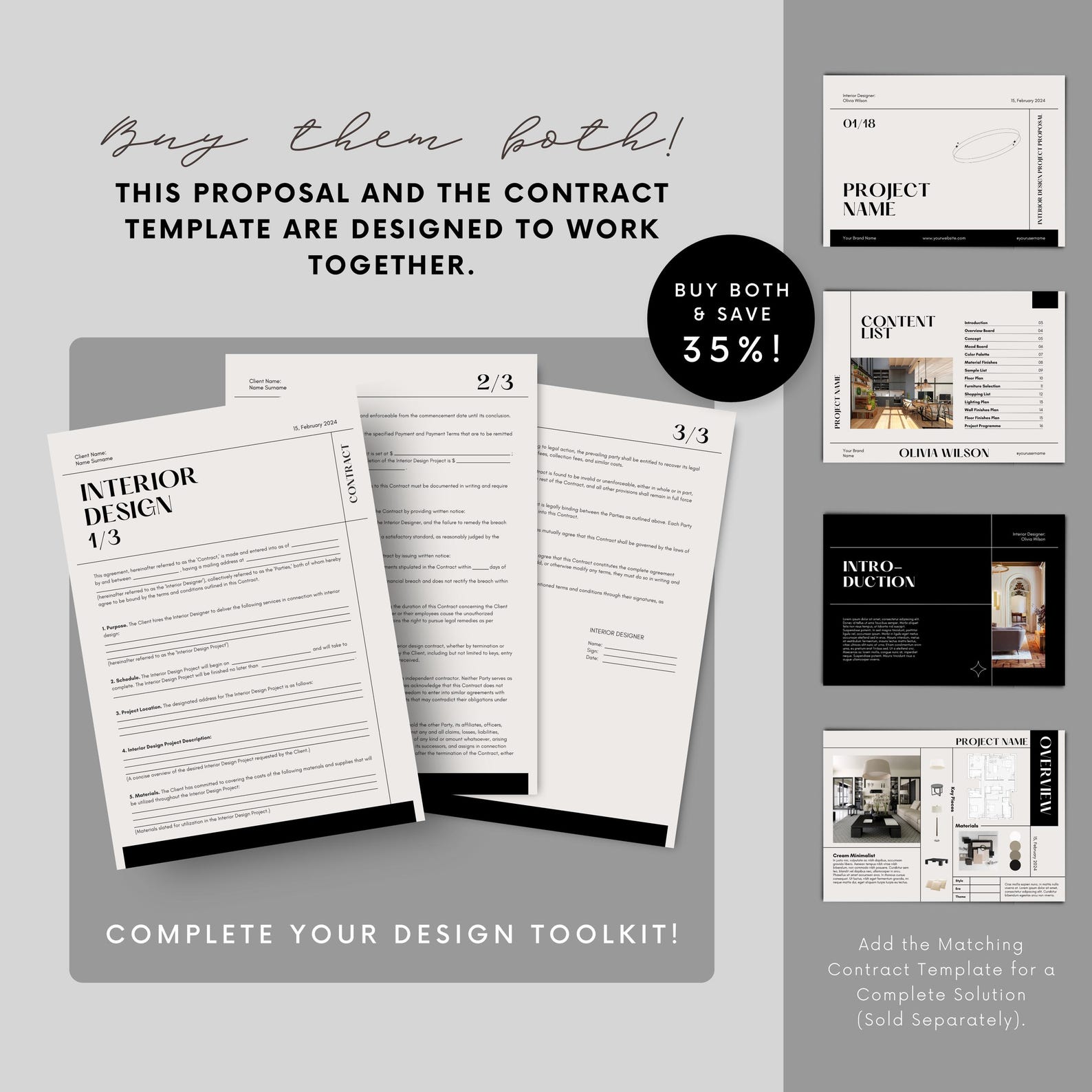 Interior Design Project Proposal Template | Mood Board, Shopping List ...
