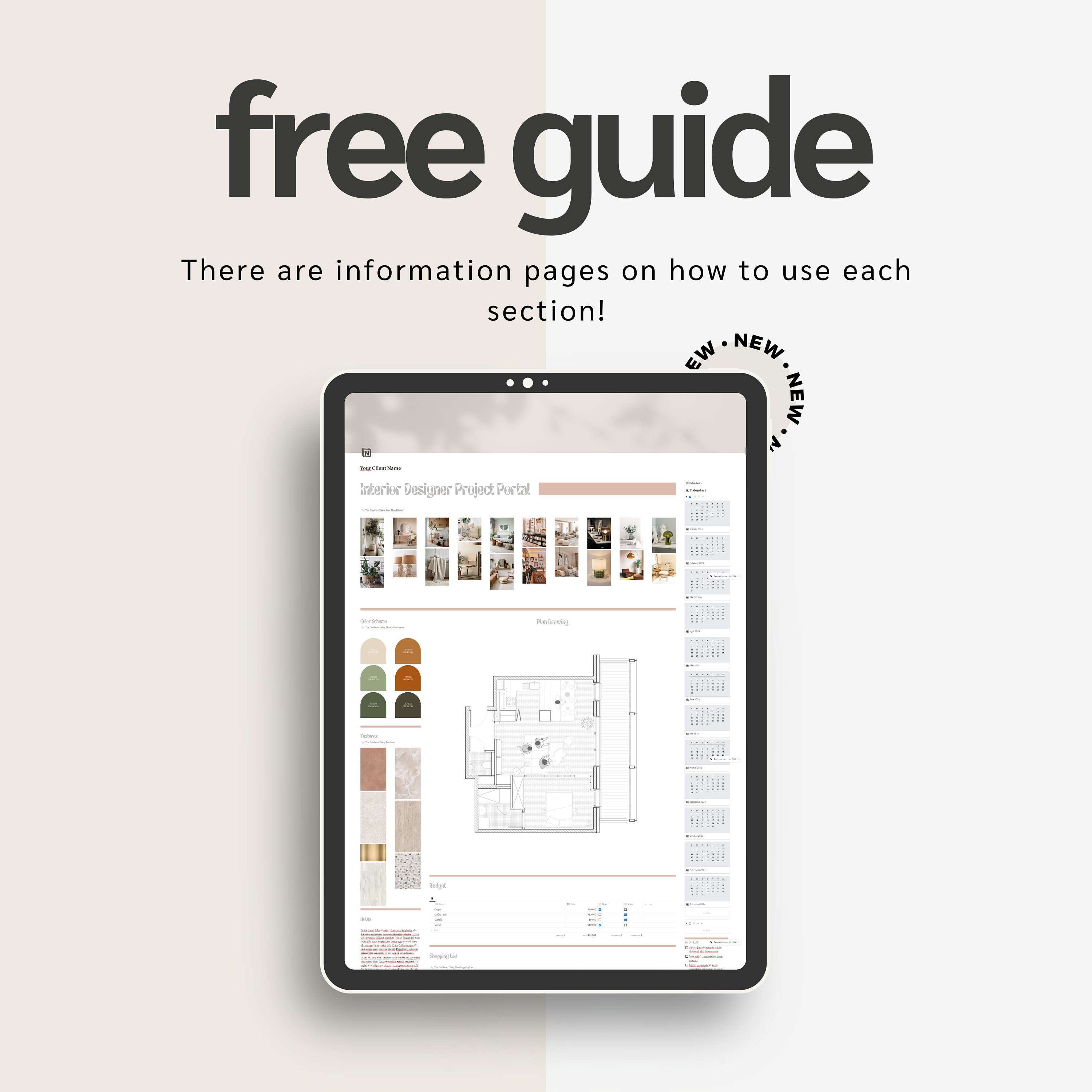 Interior Designer Notion Template | Notion Planner for Interior ...