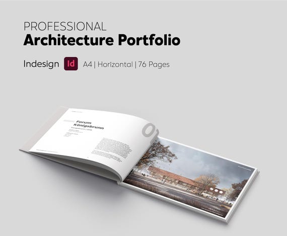 Professional A4 Portfolio Template InDesign, Architecture Portfolio, Interior Design Portfolio, Minimal Portfolio Layout, Editable IDML