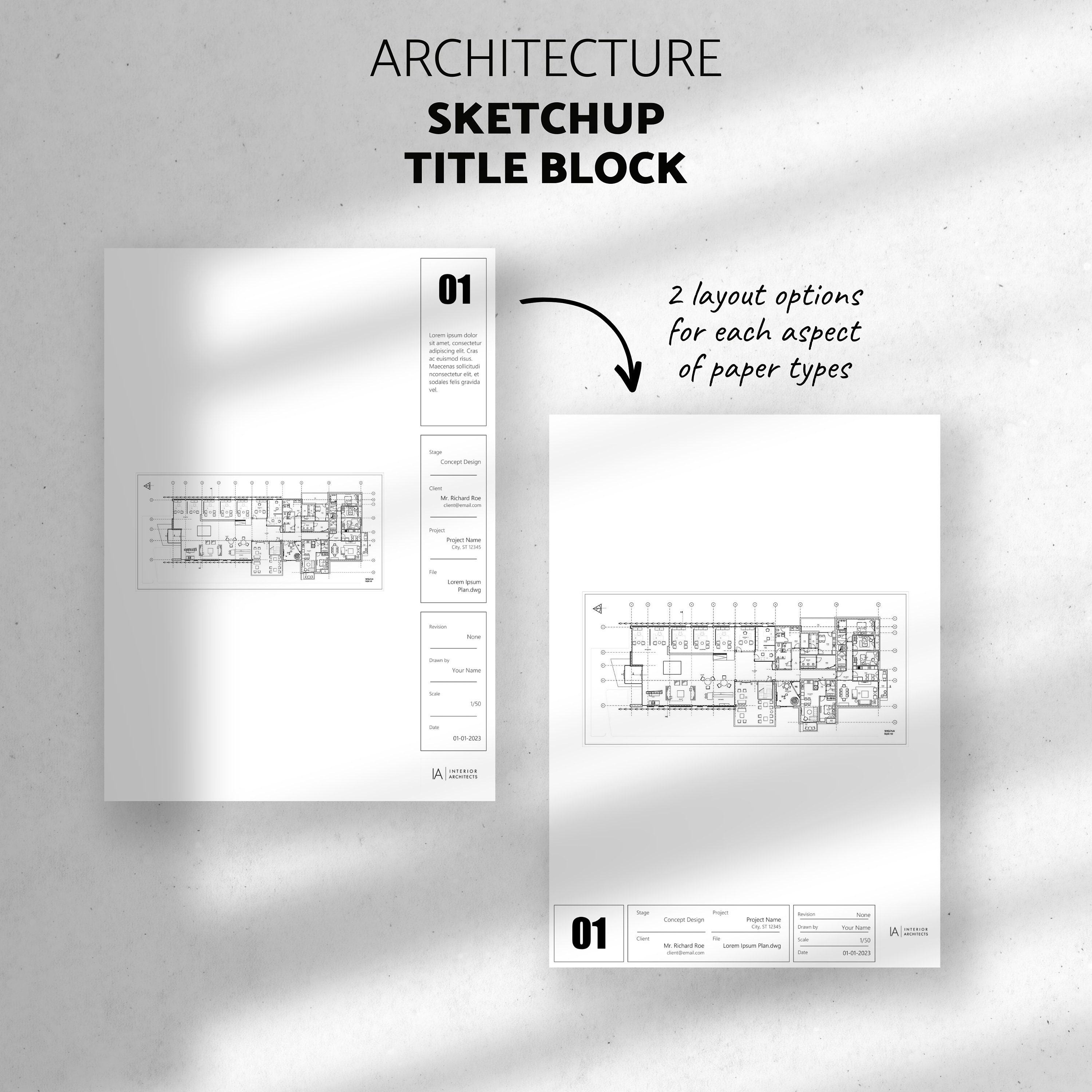 Modernist Architect Title Block Templates | Sketchup Title Block ...