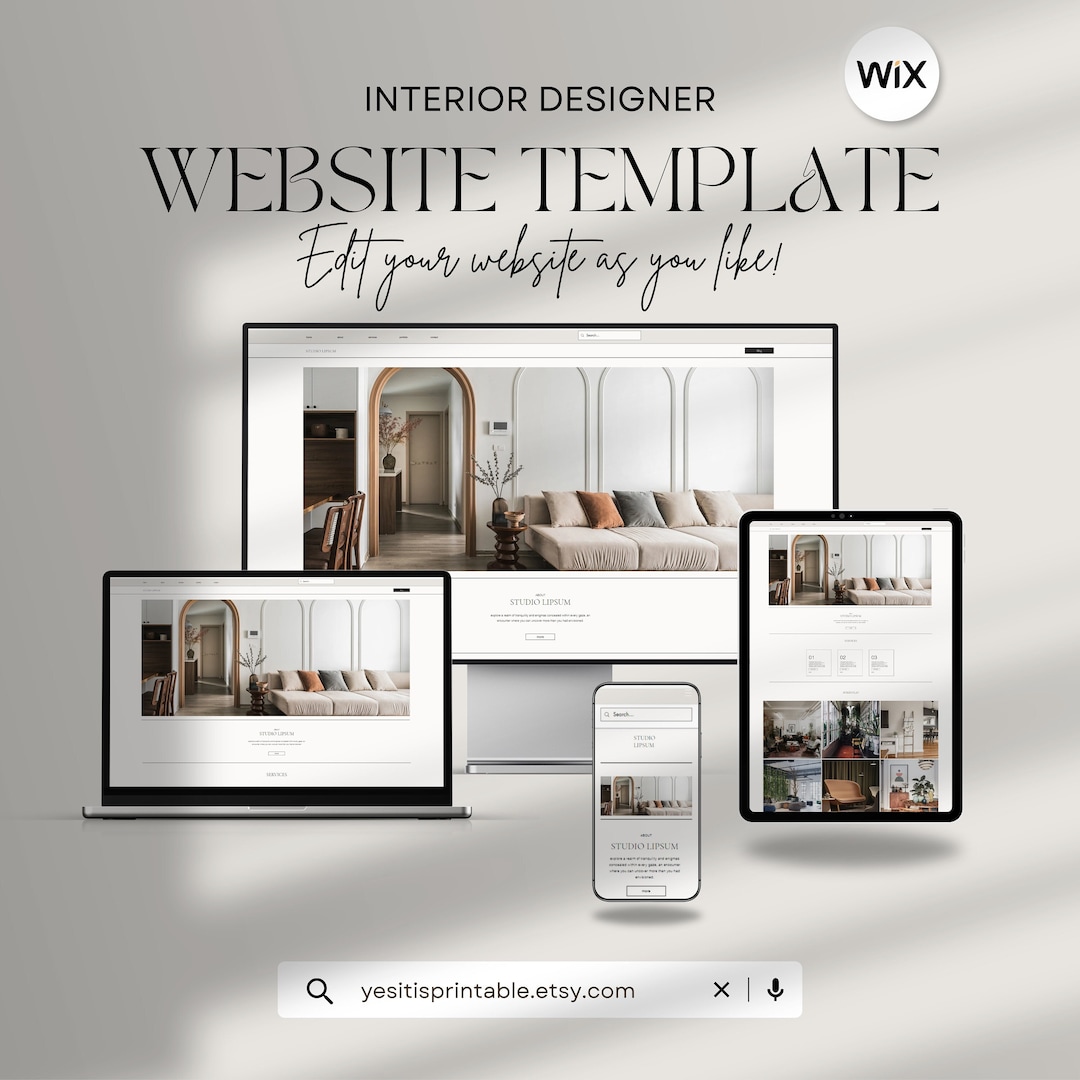 Interior Designer Website WIX Template | Interior Design Page WIX ...