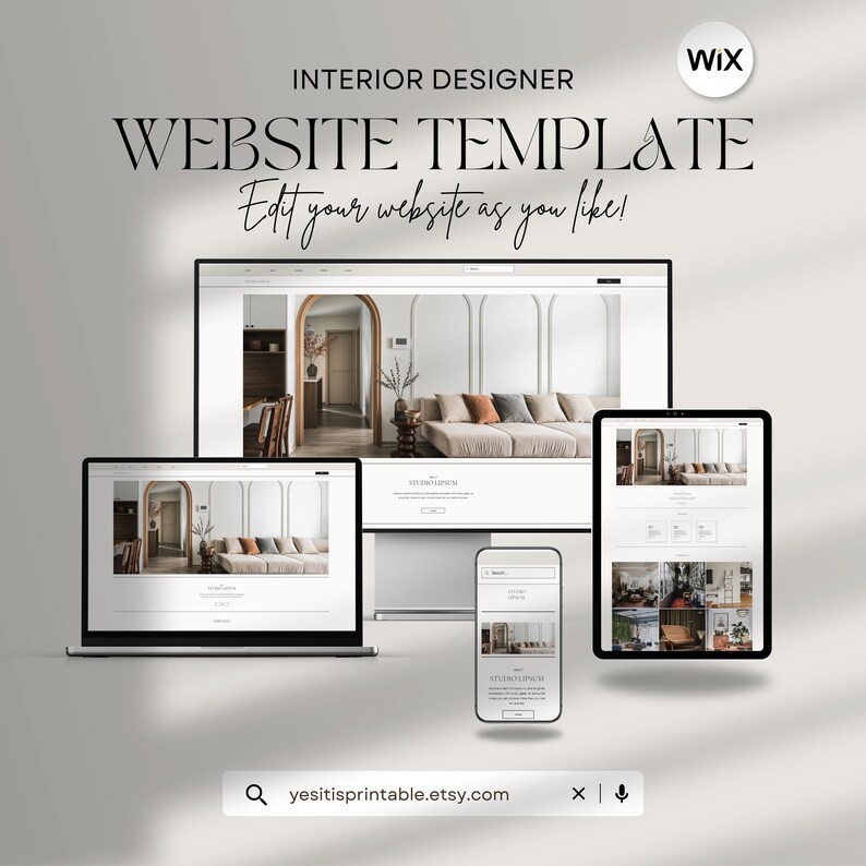 Interior Designer Website WIX Template | Interior Design Page WIX ...