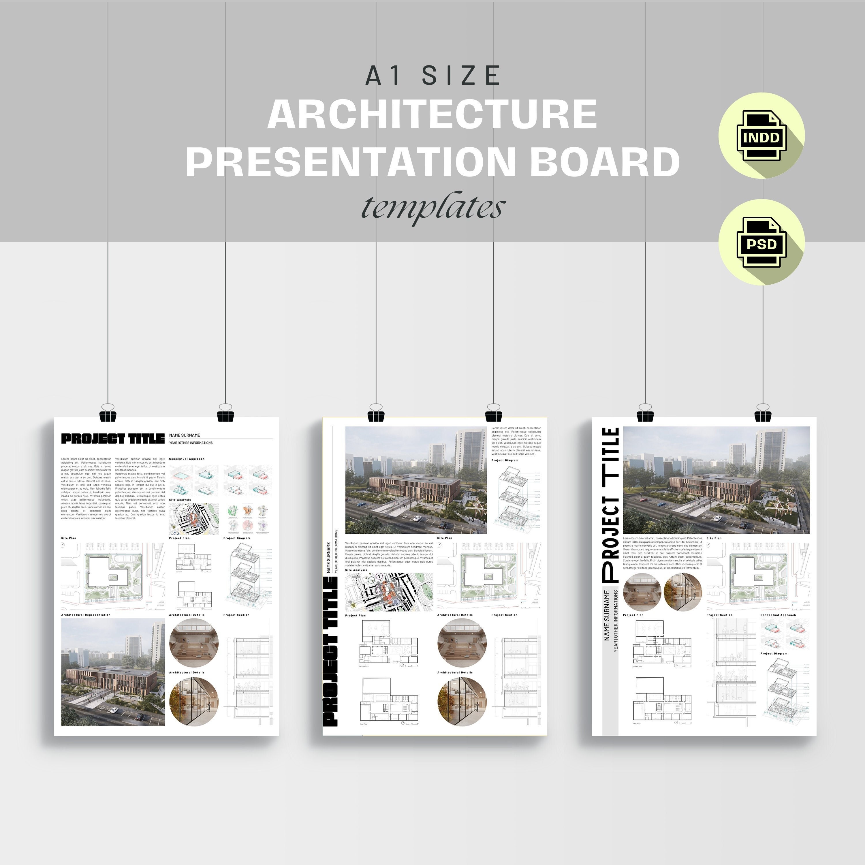 Architecture Presentation Board Templates & Indesign A1 Architecture Presentation Board Templates & Indesign A1