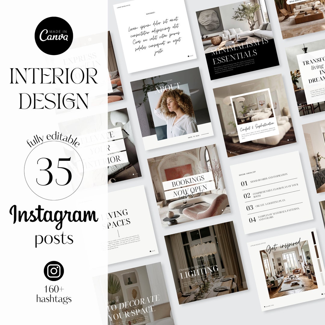 Interior Designers Instagram Post Template | Interior Design IG Post ...