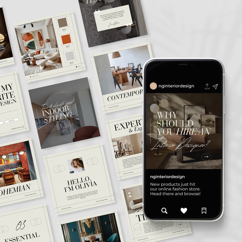 Interior Designers Instagram Post Template | Interior Design IG Post ...