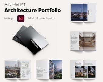 Minimalist Portfolio Template A4 & US Letter, InDesign Portfolio, Architecture Portfolio, Interior Design Portfolio, Clean Portfolio Layout