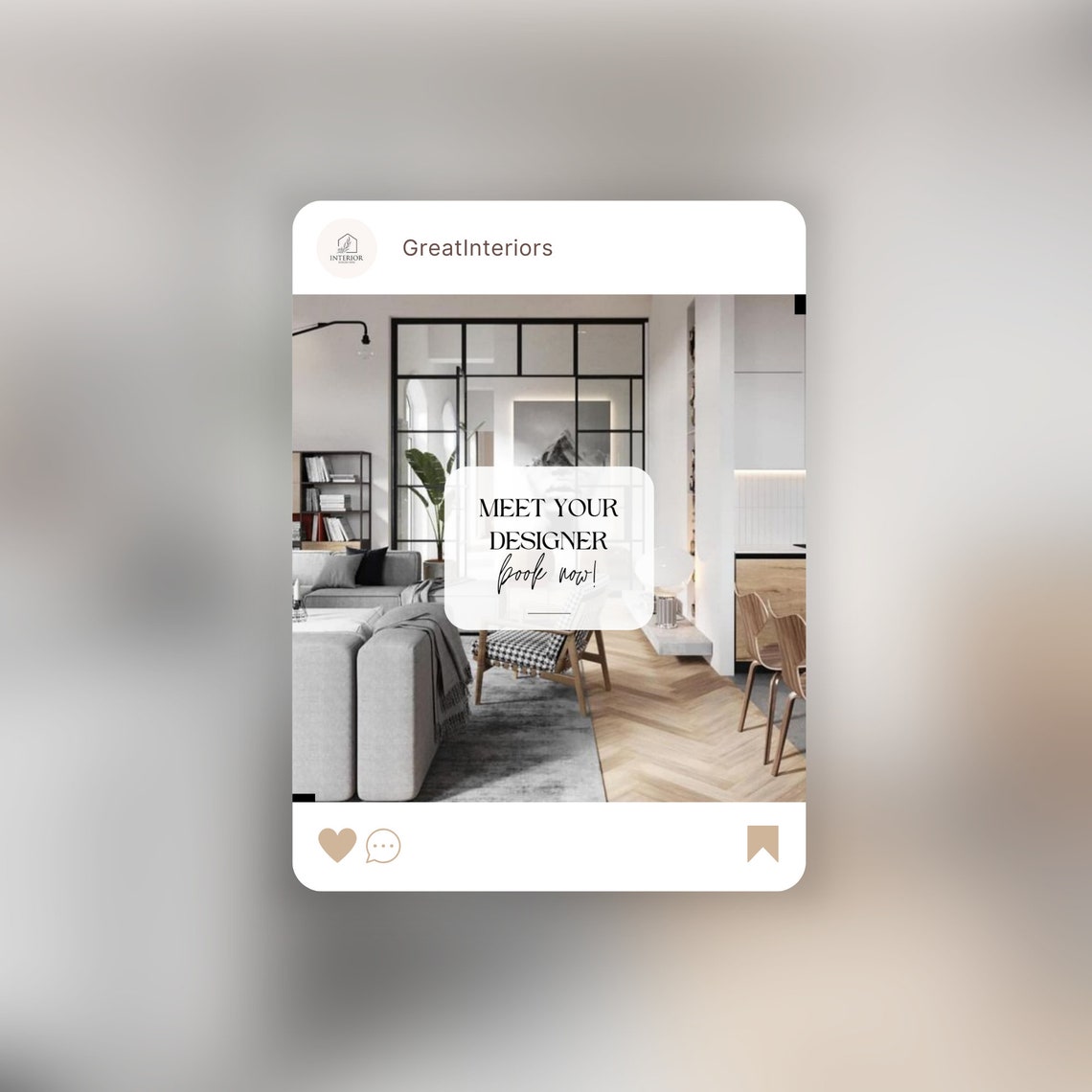 Interior Design Instagram Templates Canva, Interior Designer Social ...
