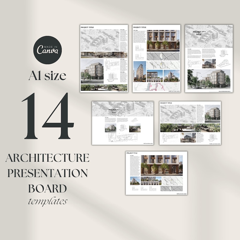 Architecture Presentation Board Templates Canva A1 Presentation Board Layout Template Etsy