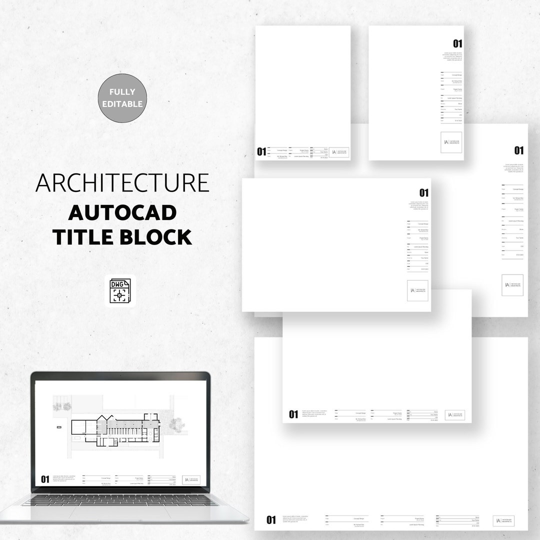 Minimalist Architect Title Block Templates | Autocad Title Block ...