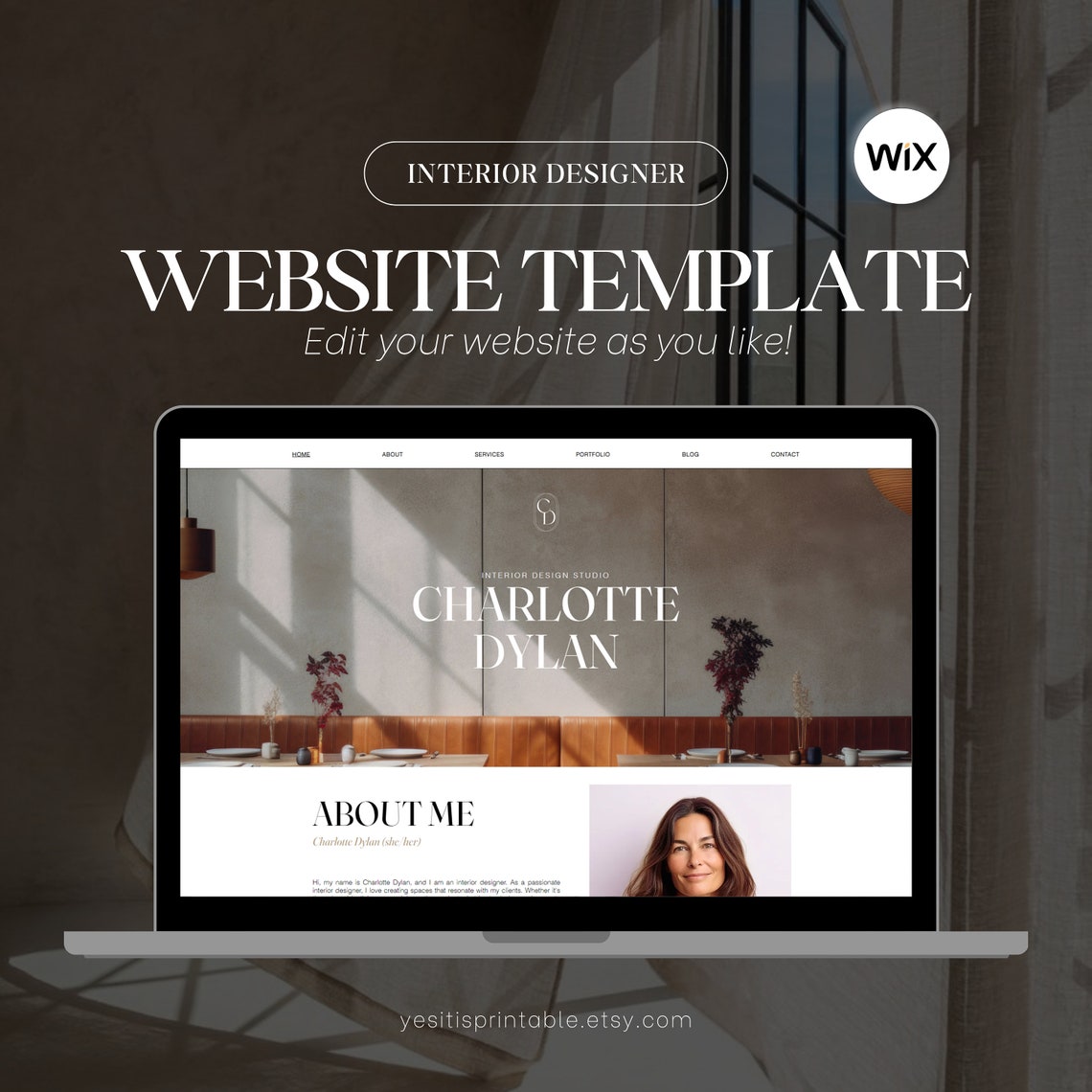Interior Designer Website WIX Template | Interior Design Page WIX ...