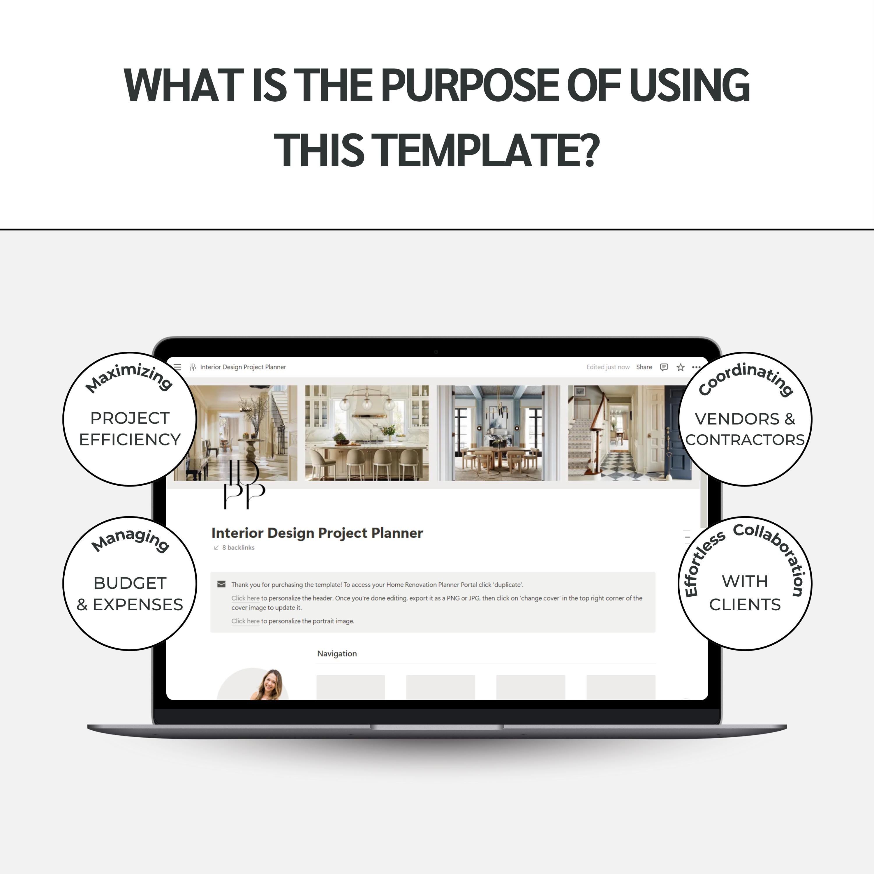 Interior Design Project Planner Notion Template | Planner for Interior ...