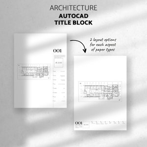 Minimalist Architect Title Block Templates | Autocad Title Block Template | Autocad Layout Template A4, A3, A2, Letter, Ledger, ArchC, ArchD image 4