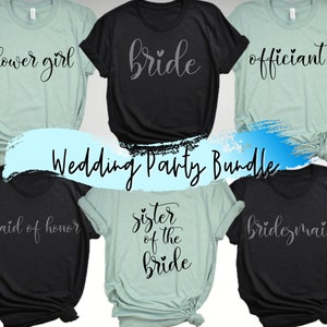 Bridal Party SVG Bundle / 39 Titoli di nozze / officiante, ragazza fiorita, portatore di anelli, sposo damigella d'onore damigella d'onore, madre della sorella sposa