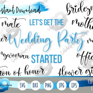 Sexo Inclusivo Fiesta de Boda SVG Paquete de 39 / mejor compañero de honor novia novio asistente de dama de honor / Boda LGBTQ gay lesbiana