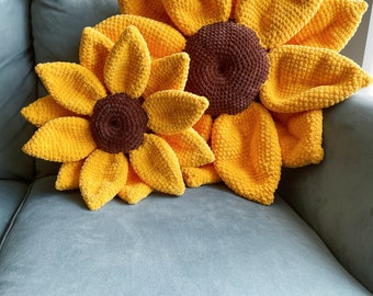 Regular and Mini Summer Sunflower Pillow PATTERN Bundle