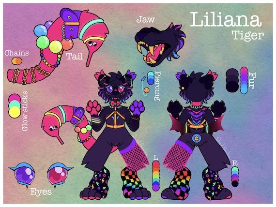 Custom ref sheet, furry reference sheet