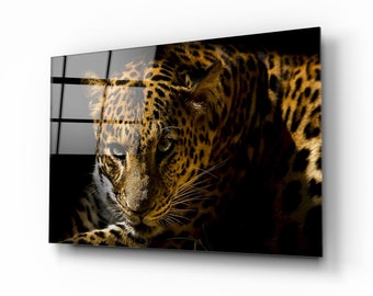 Tempered Glass Wall Art-Wall Decor--Glass Printing-Large Wall Art-Wall Hangings-Wild Animal Wall Art- Big Cats-Wild Cat-Leopard Wall Art