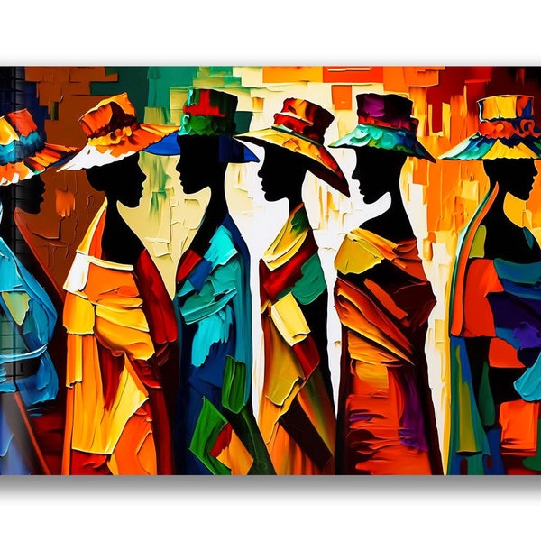 Ladies Tempered Glass Wall Art - Traditional African women Glass Canvas Art, Wall Art Glass Design, Durable, Modern, Classy Glass Panel