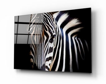 Large Wall Art-Tempered Glass Wall Art-ation For Living Room- Wall Art-Zebra Wall Art-Glass Printing Wall Decor