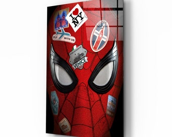Glass Wall Art -Wall Art-Wall Decor-Glass Printing-Large Wall Art-Wall Hangings– Spiderman Super Hero Wall Art - Christmas Gift