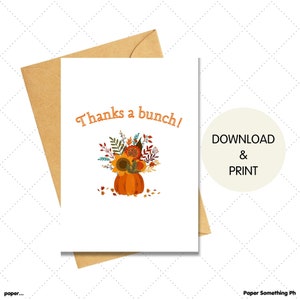 Merci beaucoup, carte de voeux de Thanksgiving imprimable, gratitude imprimable, carte de voeux d'automne