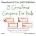 Christmas Coupons for Kids, Printable Coupons - Etsy