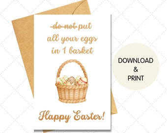 Happy Easter Printable Greeting Card, Cute Witty Funny Meme Card