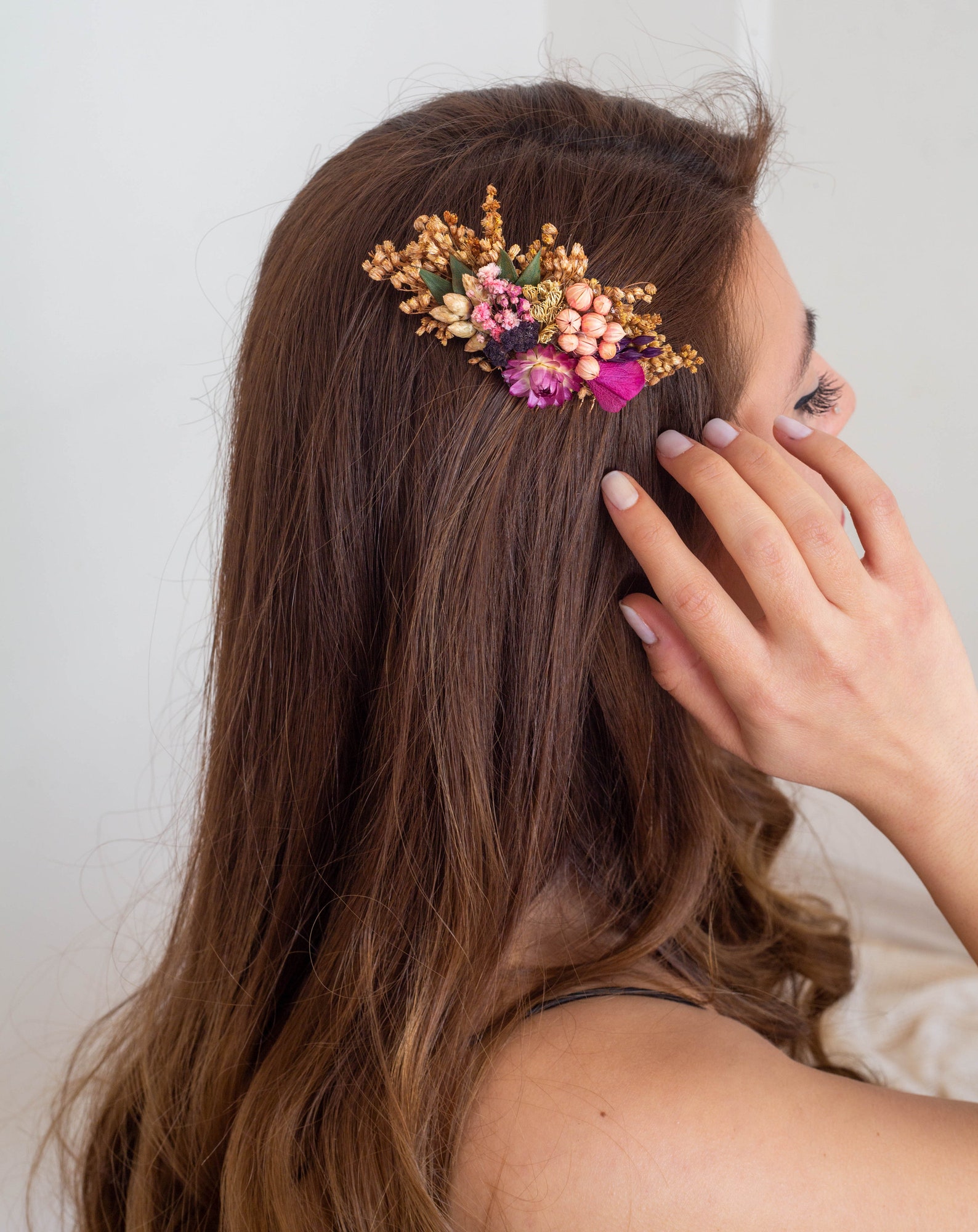 Weiße Kamelie Haarspange - Boho Blume Haarnadel Für Braut & Hochzeit