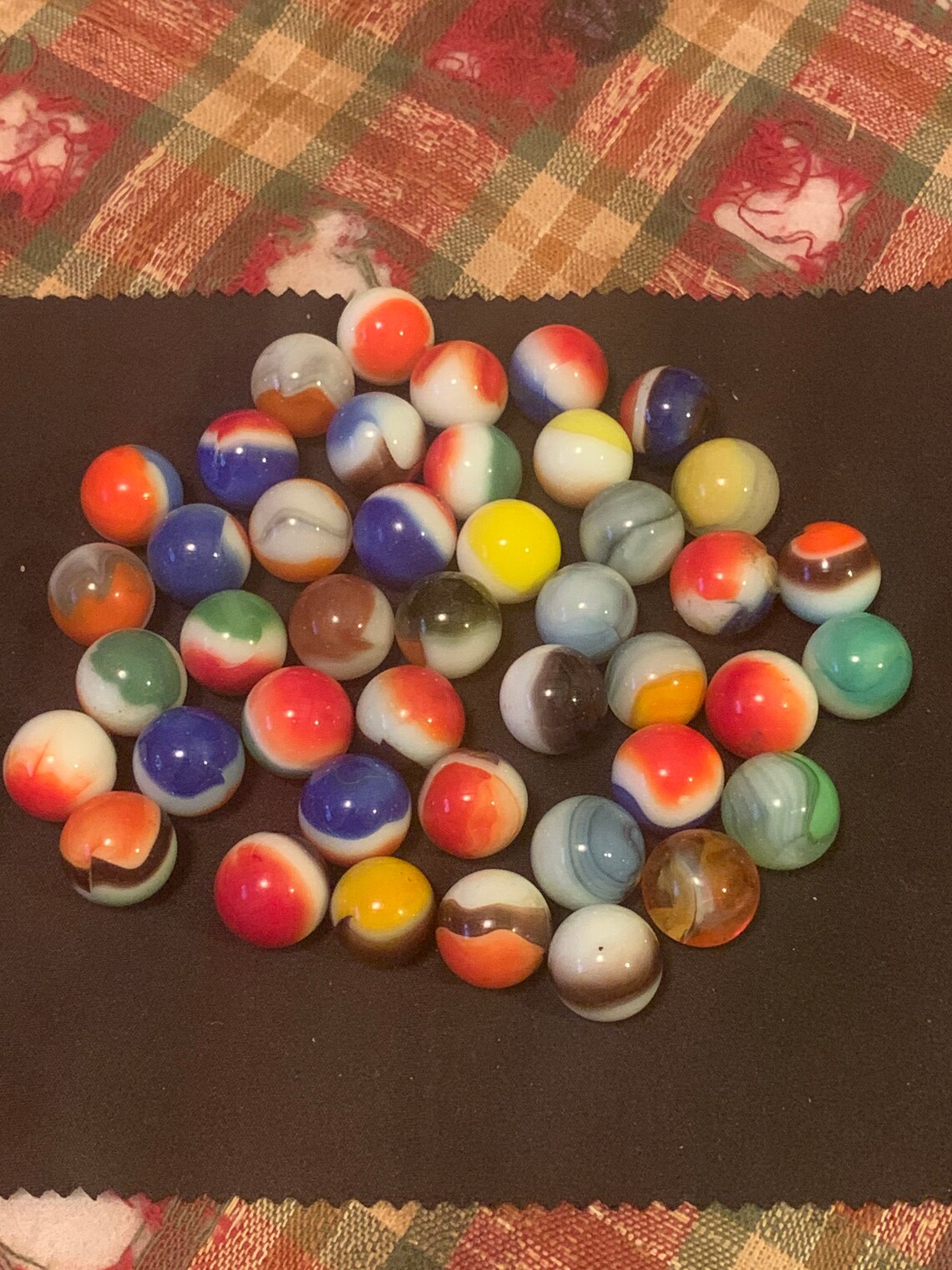 43 Vintage Vitro Agate Marbles Etsy