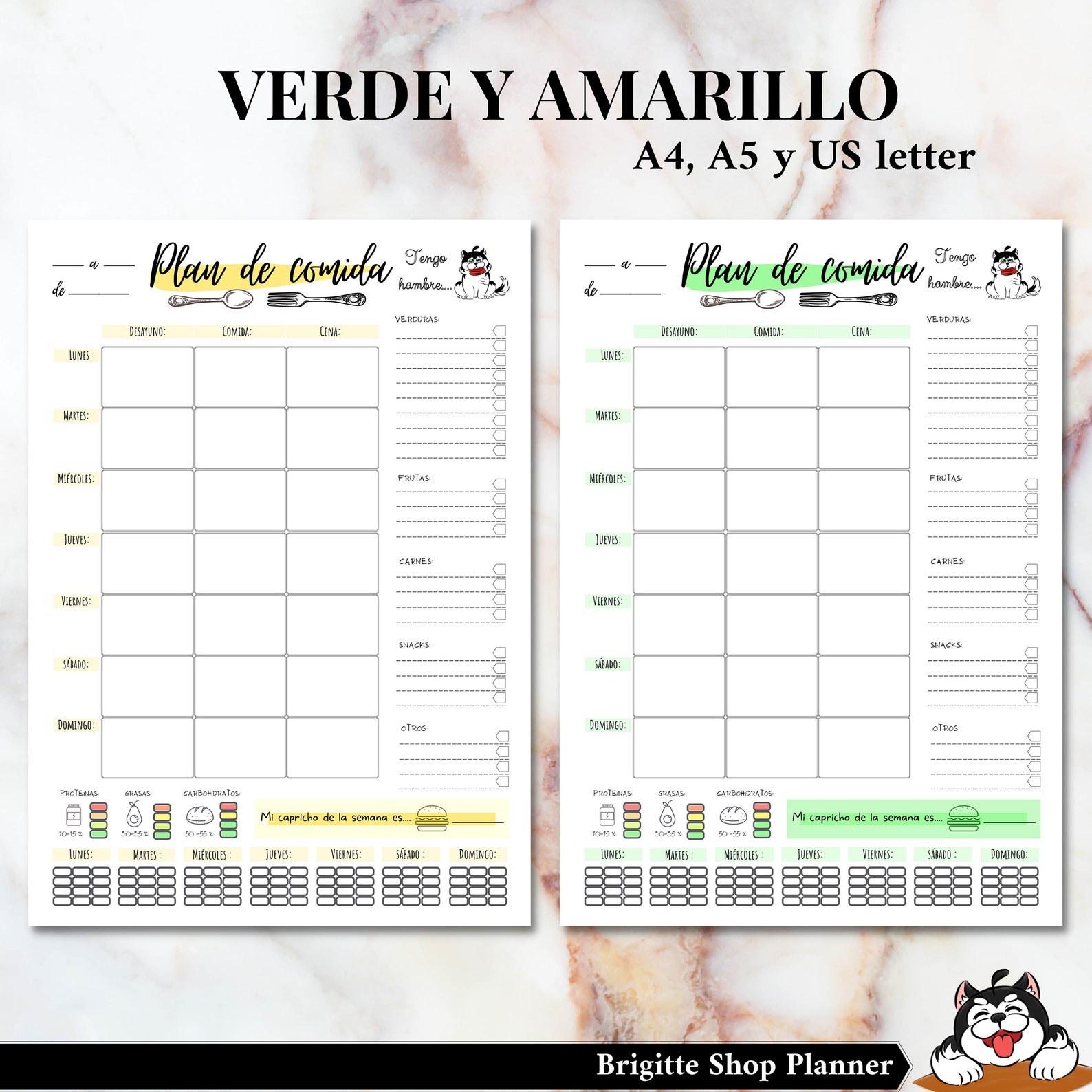 great printable weekly meal planner template pdf direct