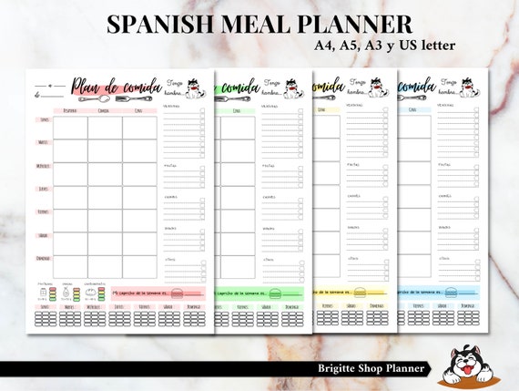 great printable weekly meal planner template pdf direct etsy