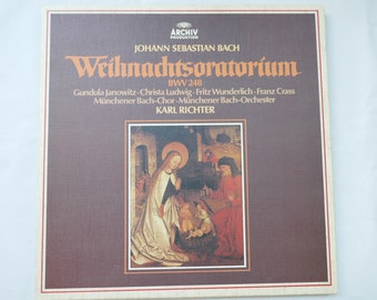 Album vinyle, Oratoriom de Noël Johann Sebastian Bach BWV 248, complet, 3 disques longue durée, stéréo