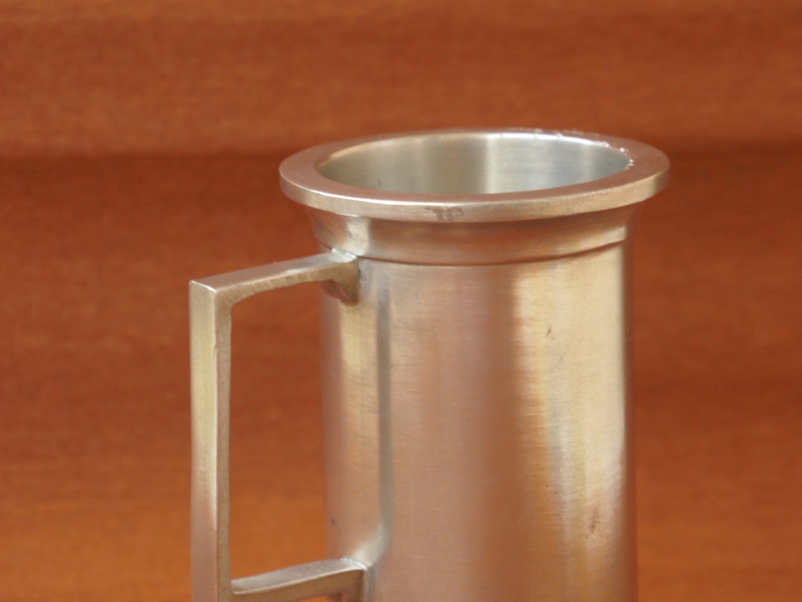 Pewter Beaker Pewter Cup With Handle Vintage From Germany Etsy