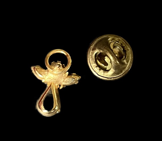 Guardian Angel Lapel Pin - Pinch Back Pin -Gold H… - image 3