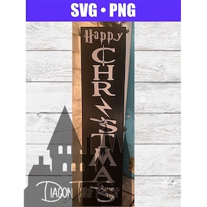 Zauberer inspiriert Happy Christmas Zeichen SVG & PNG