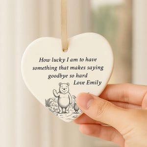 Colleague Leaving Gift | Winnie The Pooh Quote Ceramic Heart | Moving Away Present For Friend | Retirement Keepsake | Goodbye Plaque