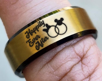 Disney Mickey and Minnie Kissing Heart Ring, Disney Wedding Ring Mickey Mouse Ring, Minnie Mouse Ring, Disney Promise Ring, Infinity Ring