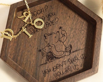Winnie the Pooh Piglet Wedding Ring Dish, Disney Engraved Eeyore Trinket Dish, Tigger Piglet Jewelry Dish, Disneyland Proposal Gift, Disney