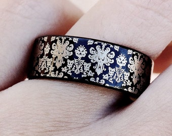 Anillo de boda de la mansión encantada vintage de Disney, anillo de Disney, anillo de Mickey Mouse y Minnie Mouse, anillo de propuesta de Disney, joyas de Disney, Disneyland