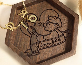 Up Balloon House Wedding Ring Dish, Carl and Ellie Engraved Trinket Dish, Disney Couple Jewelry Dish, Disneyland Proposal Unique Gift