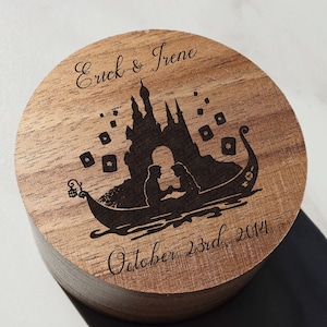 Personalized Disney Tangled Ring Box, Rapunzel Proposal Wedding Ring Box, Custom Jewelry Box, Disney Gift, Tangled Sun Symbol Engagement Box