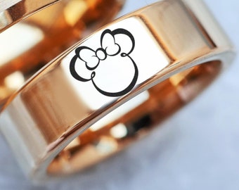 Minnie Mouse Head Disney Ring, Minnie Mouse Proposal Ring, Minnie Head Symbol Ring, Minnie Mouse Gift for Her, Minnie Mouse Jewelry