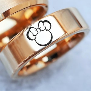 ミニーマウスヘッドディズニーリング、ミニーマウスプロポーズリング、ミニーヘッドシンボルリング、彼女へのミニーマウスギフト、ミニーマウスジュエリー 画像 1