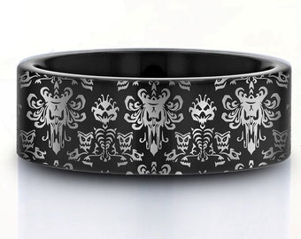 Anillo de bodas de la Mansión Encantada de Disney, Anillo de compromiso de Disney, Anillo de Mickey Mouse y Minnie Mouse, Anillo de propuesta de Disney, Joyas de Disney, Disneyland